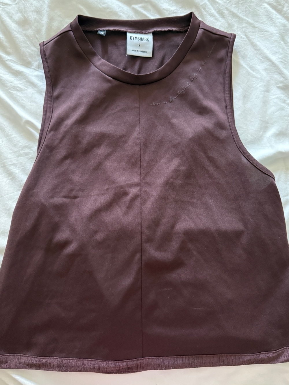 Gymshark x Whitney Simmons Sleeveless Crop Tank Top - Wine/Burgundy